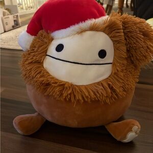 Squishmallows Brown and White Plush with Santa Hat